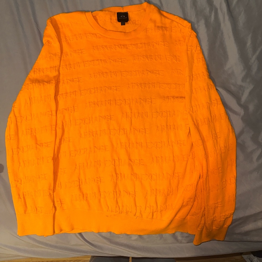 Rare Orange Armani Exchange knit sweater #ArmaniExchange #rare #cool 
OBO